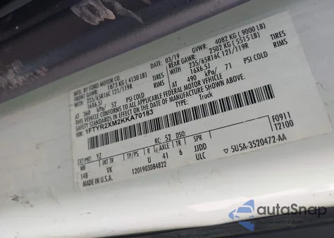 2019 Ford Transit-250 from USA, damaged, VIN 1FTYR2XM2KKA70183